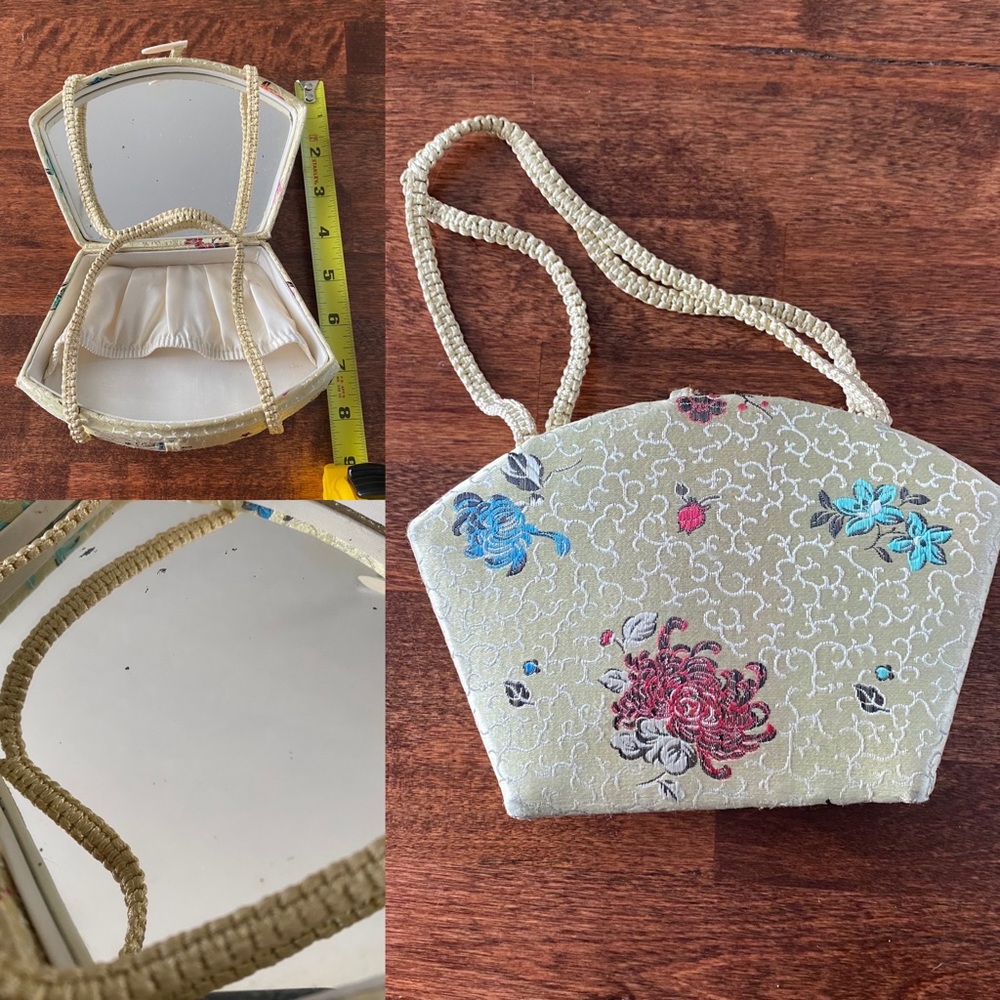 Vintage Asian Box Purse with Mirror